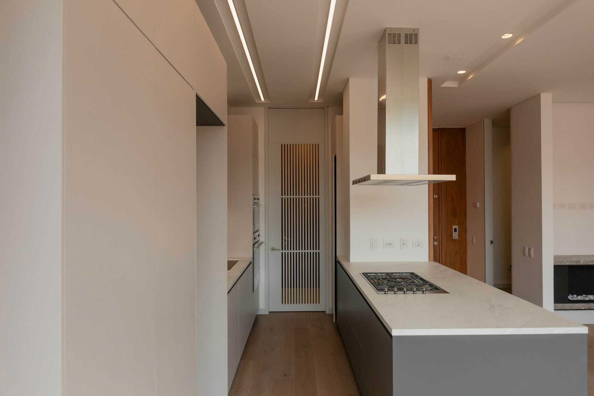 Kitchen with modern countertops